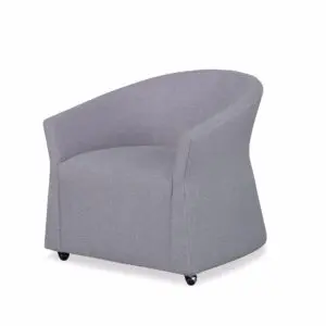 Modern gray armchair on casters