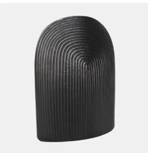 Modern ribbed black decorative object