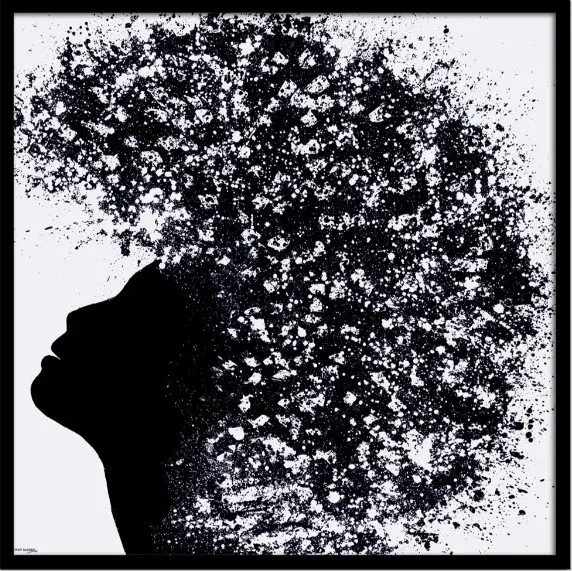 Silhouette with textured afro hairstyle