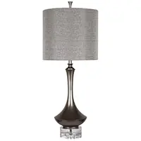 Modern table lamp with gray shade