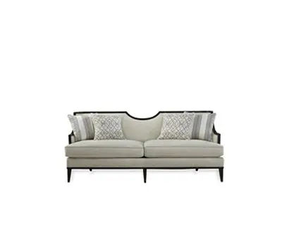 Contemporary couch with striped cushions