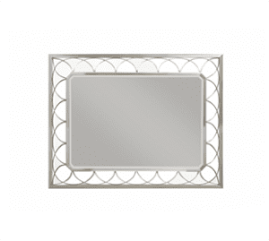 Rectangular mirror with decorative border