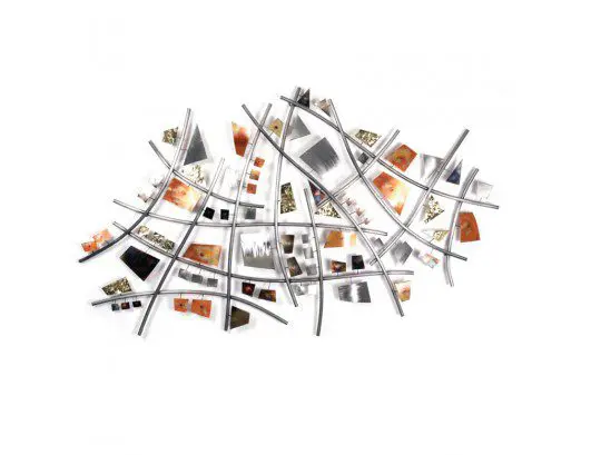Curved metal lines and geometric shapes