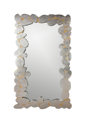 Pebble border decorative mirror