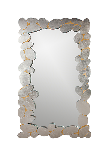 Pebble border decorative mirror