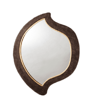 Decorative mirror featuring gold accents