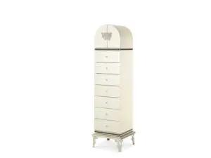 Tall white dresser with seven drawers