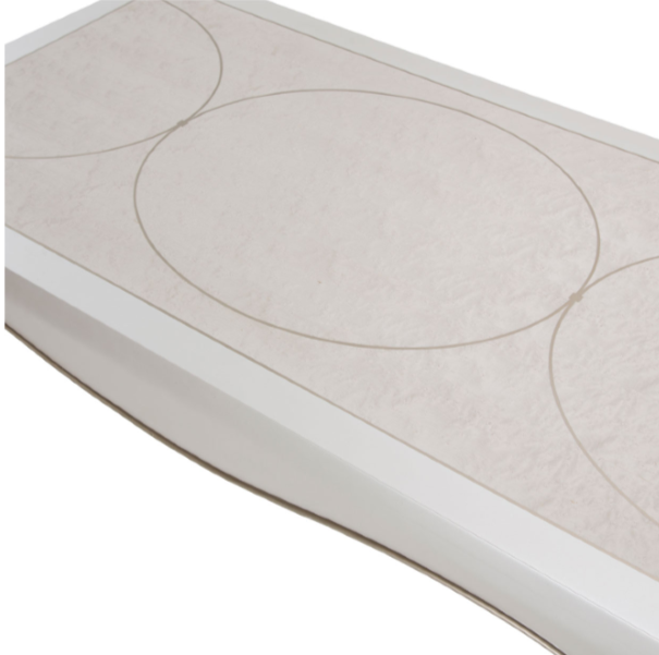 Minimalist white mattress design with circles