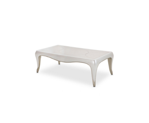 Elegant white table with curved legs