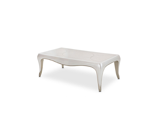 Elegant white table with curved legs