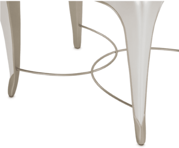 Stylish metal table framework close-up