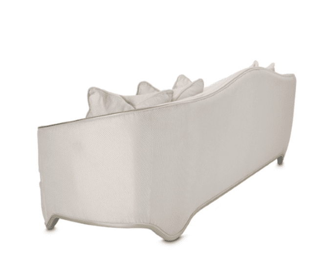 Contemporary white sofa rear view