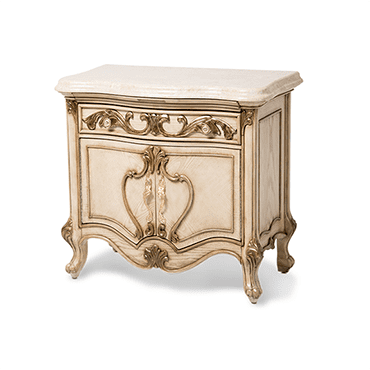 Ornate cream-colored side table