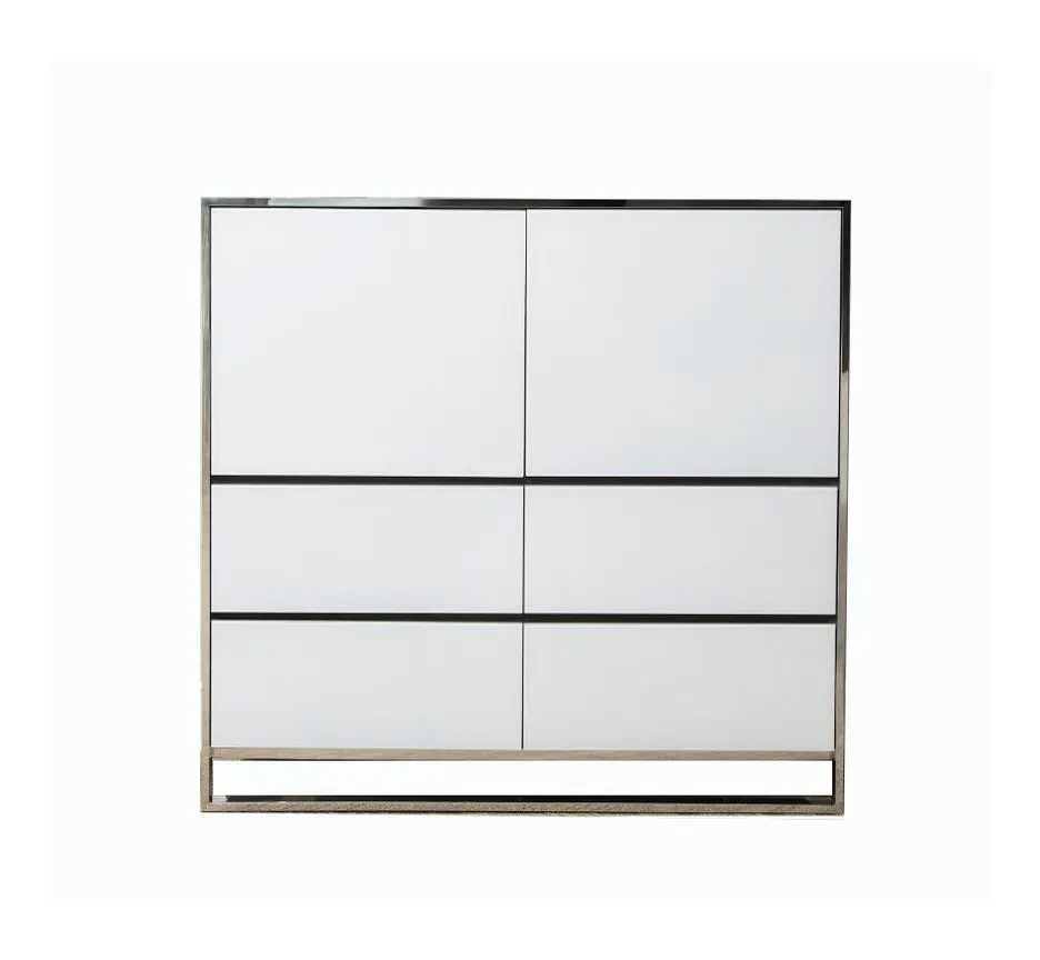 Modern white and chrome cabinet