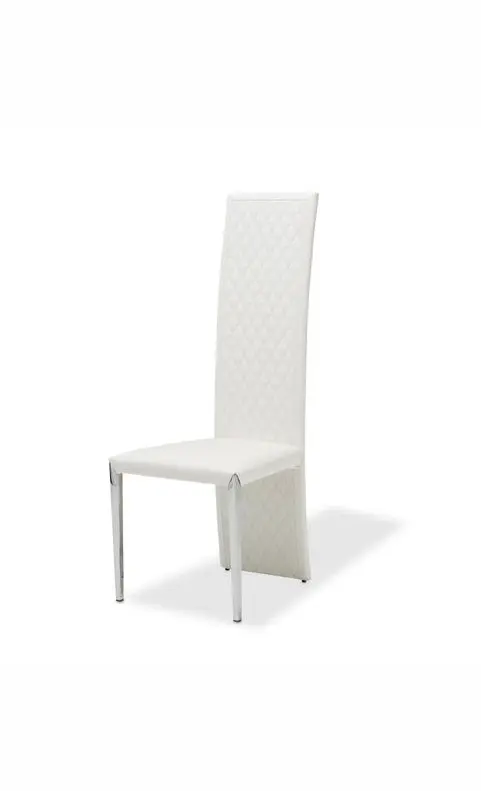 Sleek white chair with metal legs