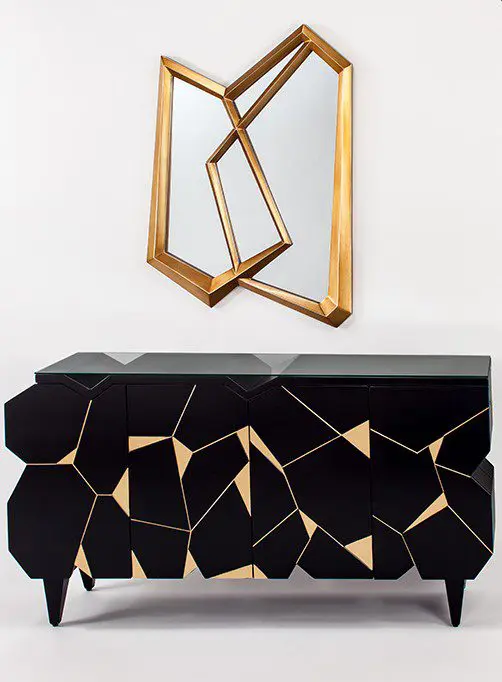 Artistic sideboard and mirror combination
