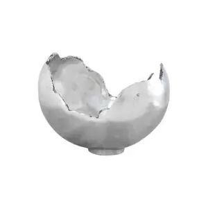 Silver abstract bowl with jagged edges