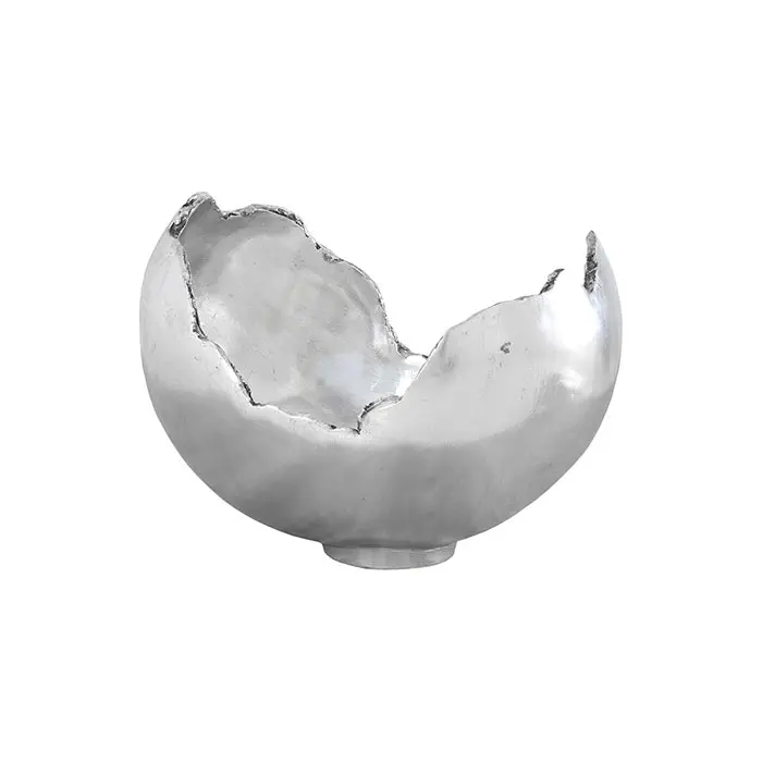 Silver abstract bowl with jagged edges
