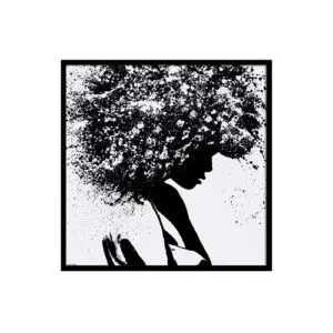 Silhouette with abstract hair pattern