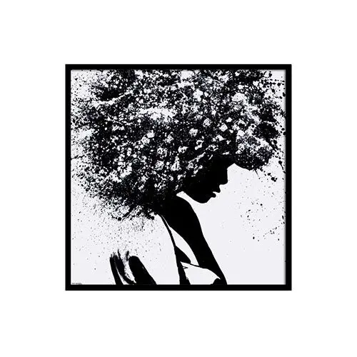 Silhouette with abstract hair pattern