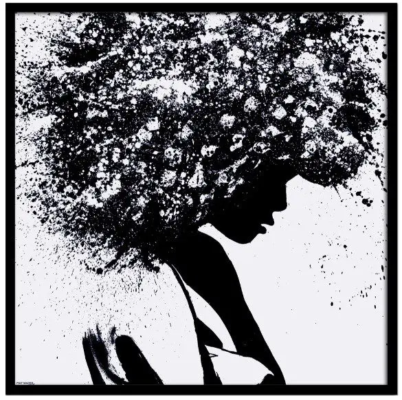 Black and white artistic profile