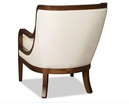 Stylish upholstered chair with curved design