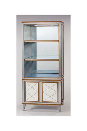 Stylish wooden cabinet with mirrors