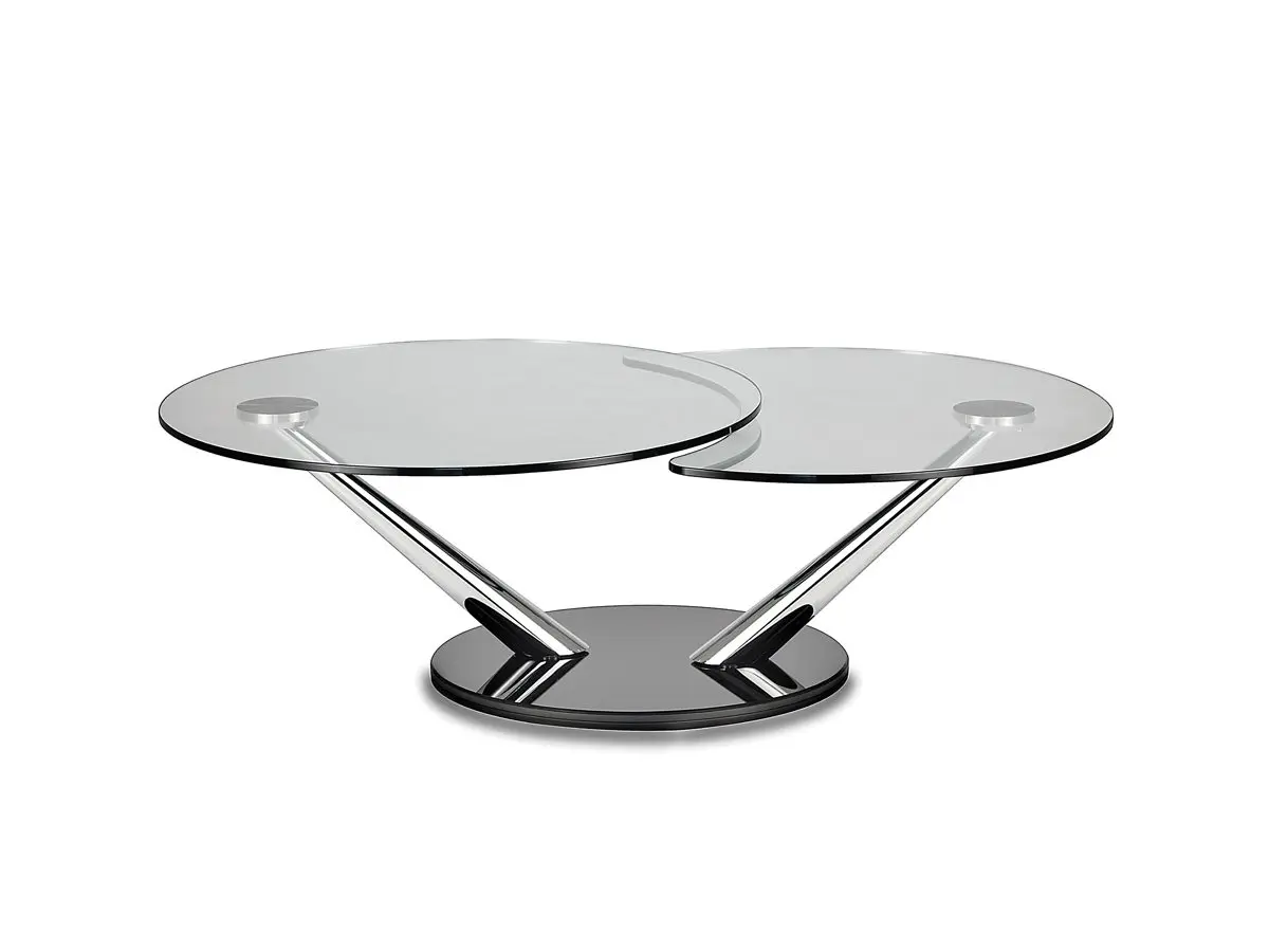 Contemporary double-tier glass table