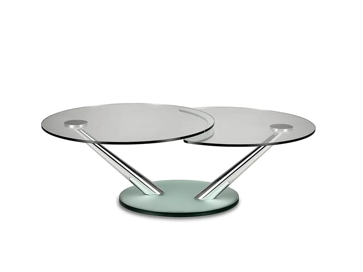 Modern glass coffee table with dual surfaces