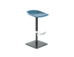 Blue modern bar stool on white background