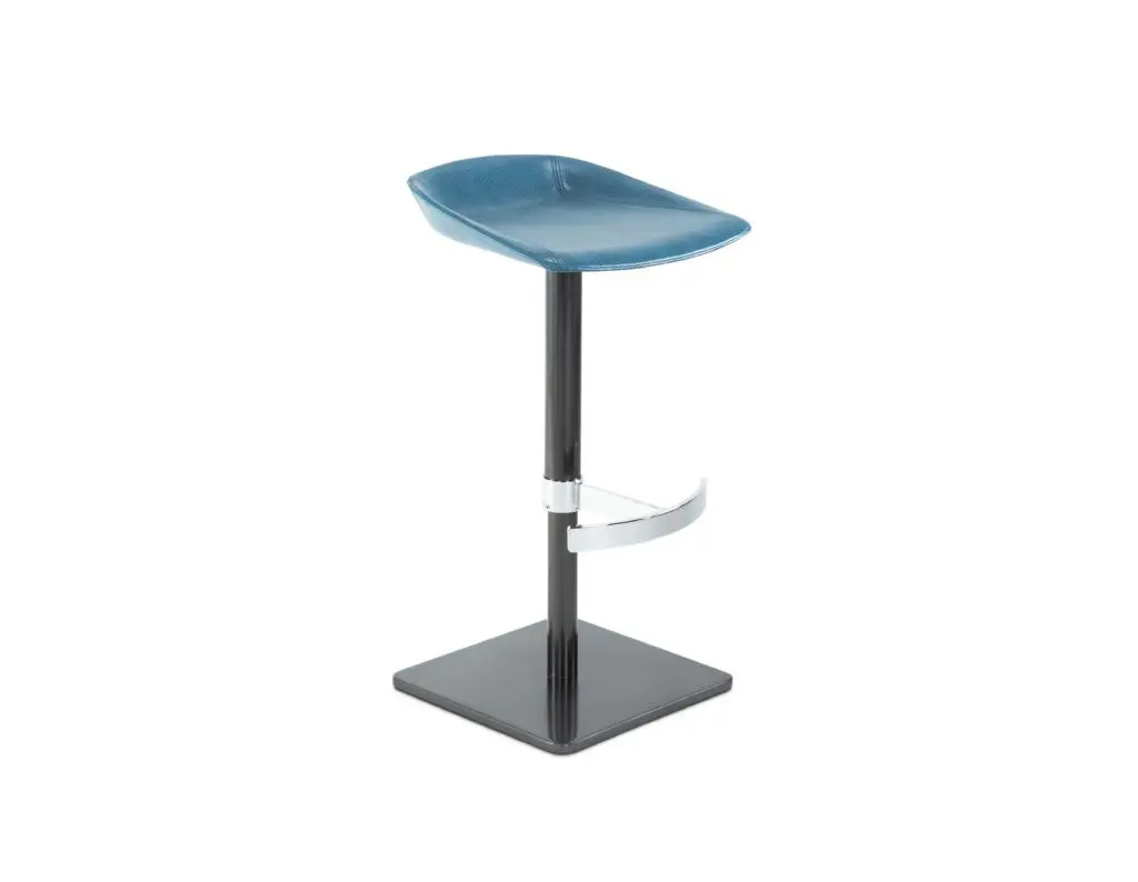 Blue modern bar stool on white background