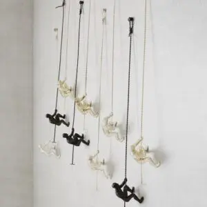 Art installation with climbing figures