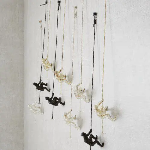 Art installation with climbing figures