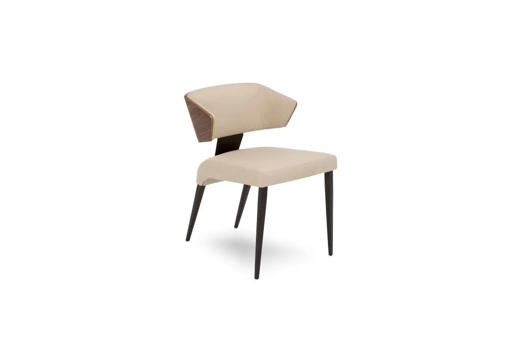Contemporary design chair, beige upholstery