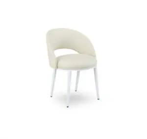 Contemporary white chair with metal legs