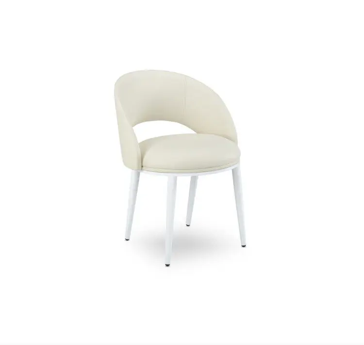 Contemporary white chair with metal legs