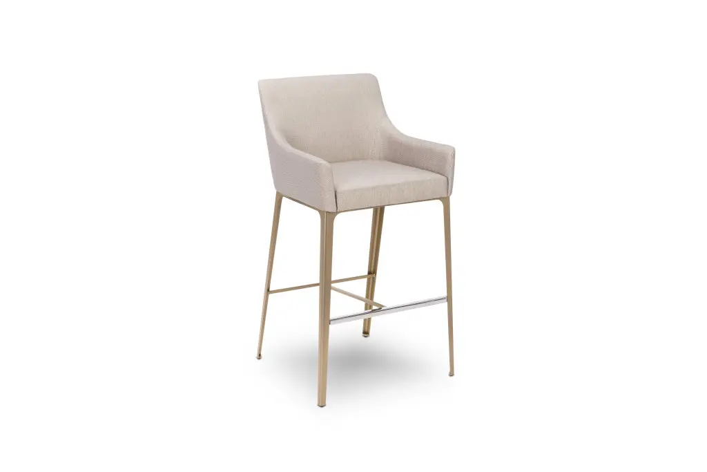 Beige bar stool with metal legs
