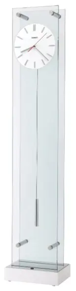 Contemporary standing clock with glass frame