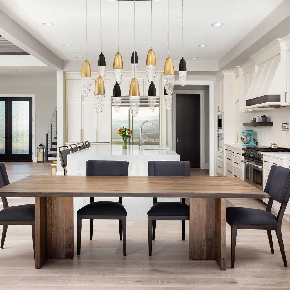 Contemporary kitchen and dining area
