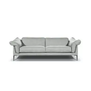 Gray modern sofa with metal legs