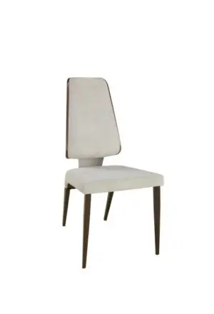 Modern white chair with wooden legs