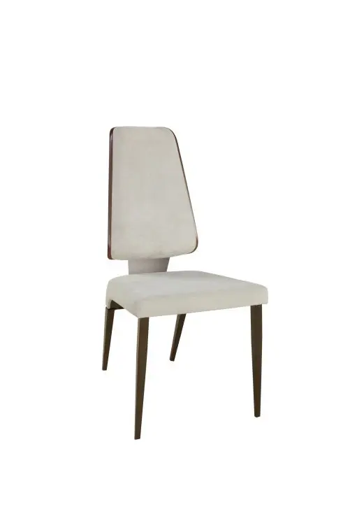 Modern white chair with wooden legs
