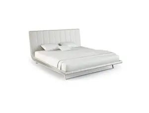 Contemporary bed with upholstered headboard