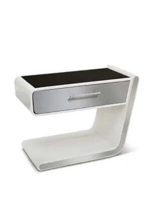 Contemporary nightstand with metallic accents