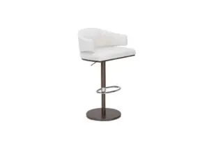 Contemporary white stool with footrest