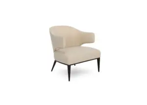 Modern beige armchair with dark legs