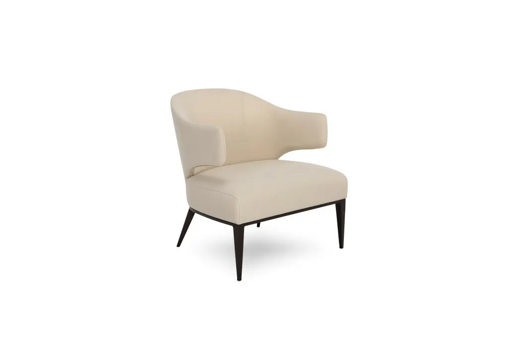 Modern beige armchair with dark legs