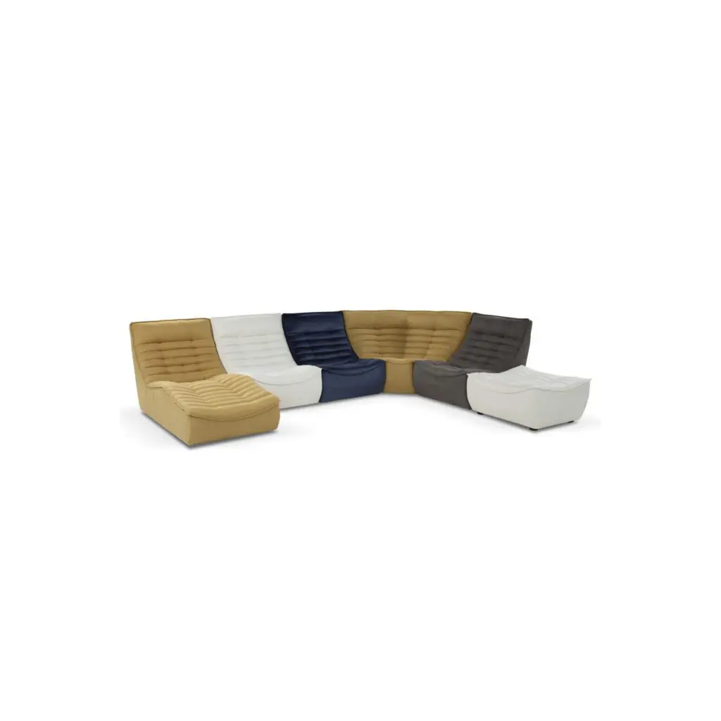 Contemporary multi-colored sectional seating