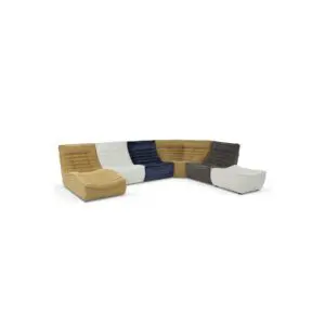 Contemporary multi-colored sectional seating