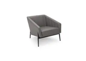 Gray modern armchair with metal legs